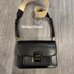 Michael Kors Black and Tan Crossbody Bag